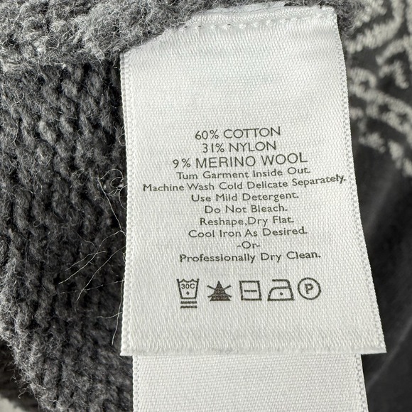 Eddie Bauer Sweater Mens L Gray Cotton Wool Ski Nordic Knit Pullover Winter‎ - Picture 8 of 9